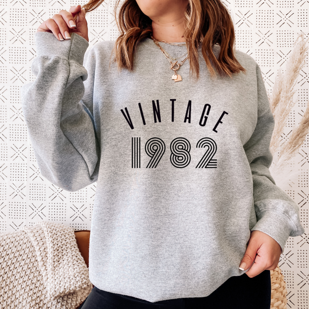 <!-- 009 -->Vintage Year Women's Slogan Sweatshirt Jumper