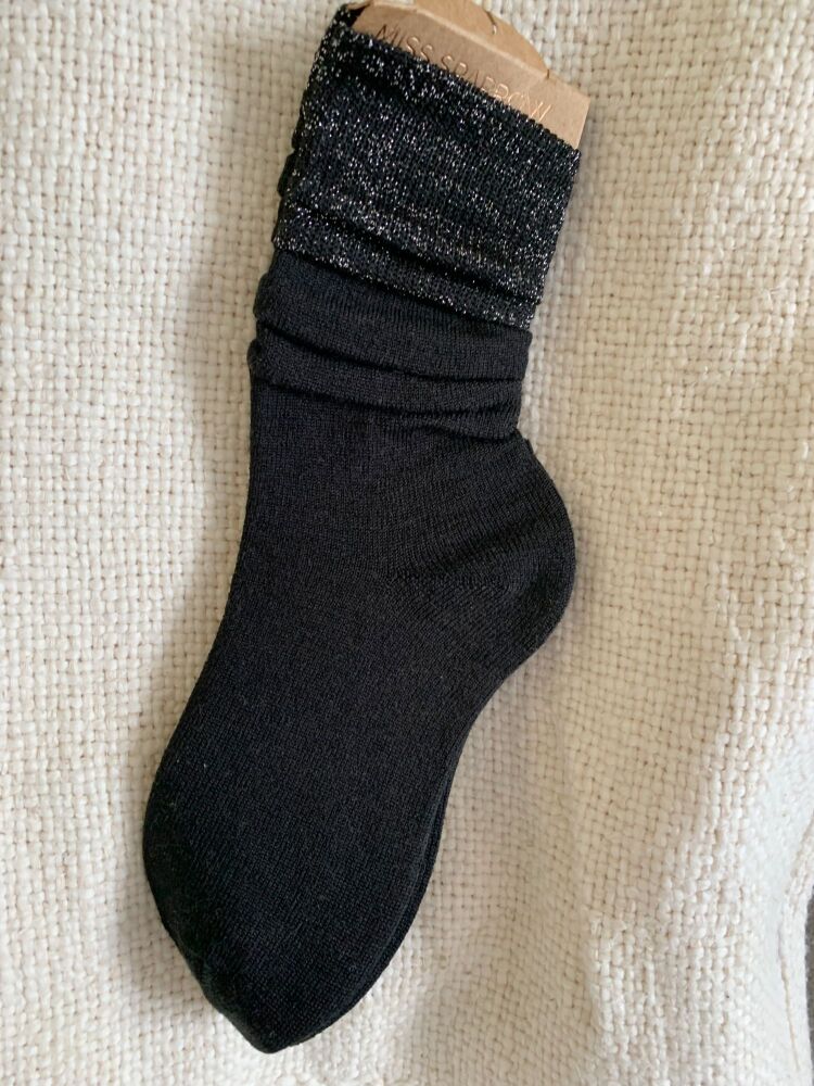<!-- 005 --> Pair Of Slouch Black with Glitter Socks...Make A Gorgeous Gift