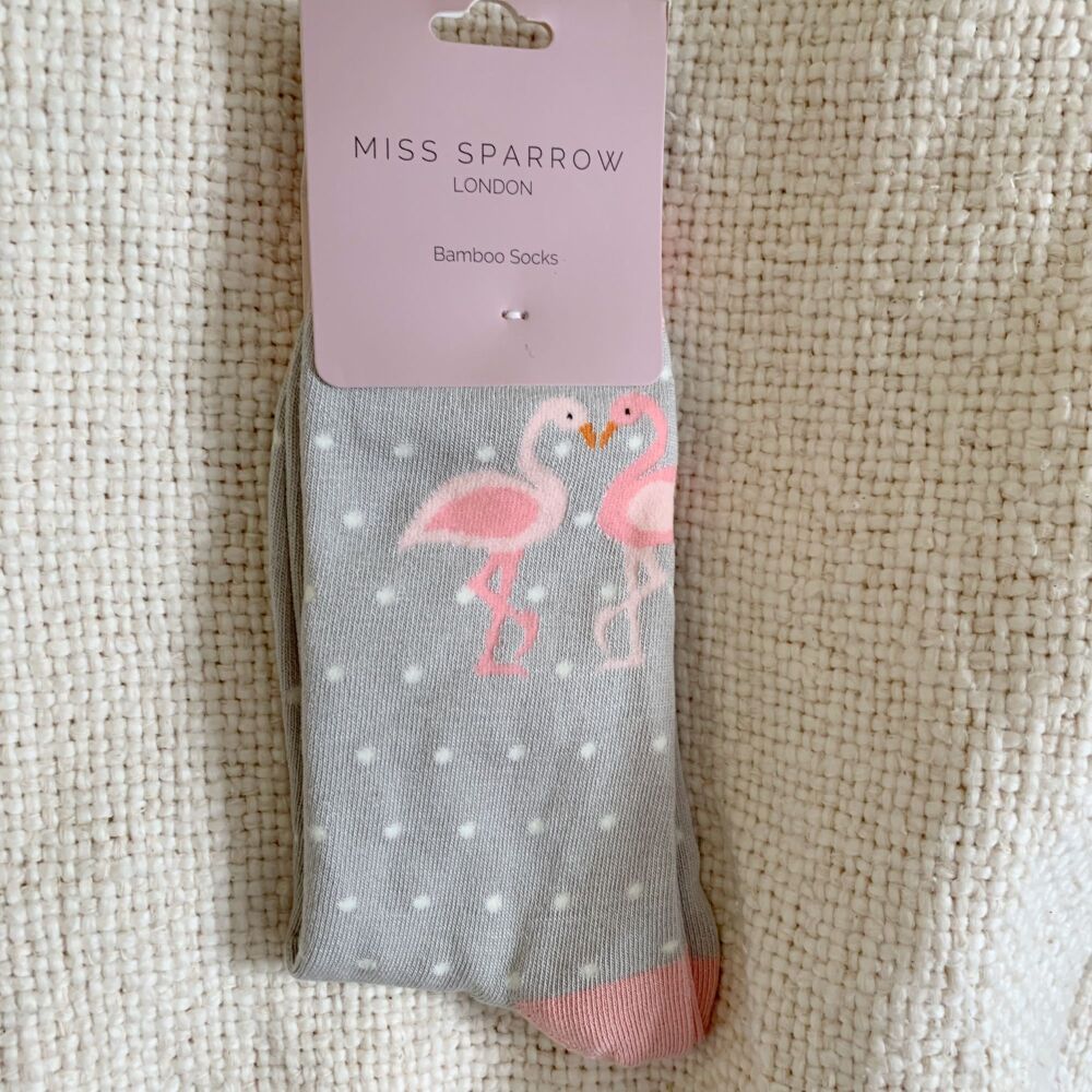 <!-- 005 -->Cute Pair Of Flamingo Socks...Make A Gorgeous Gift