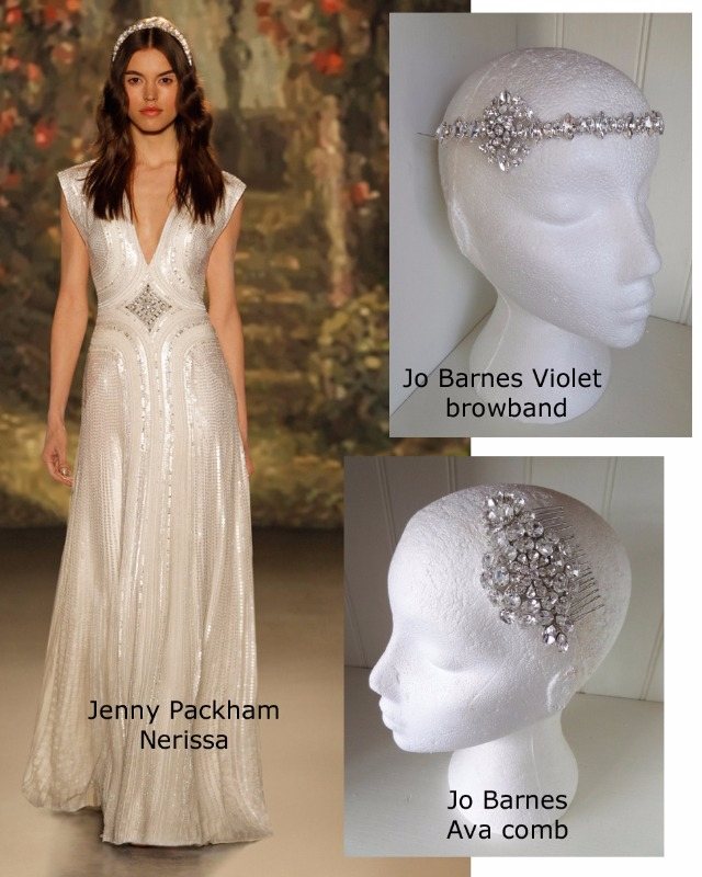 Jenny Packham Nerissa dress with Jo Barnes Violet browband