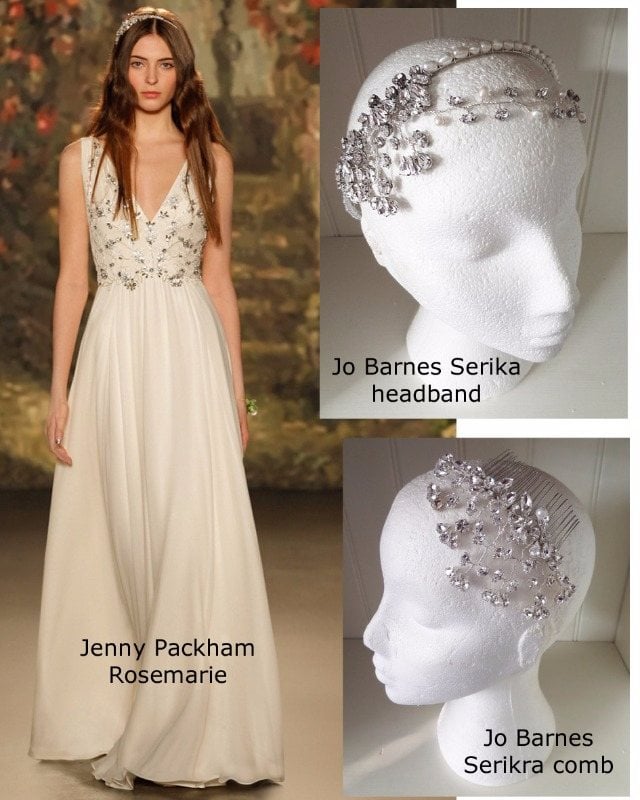 Jenny Packham Rosemarie with Jo Barnes Serika headband