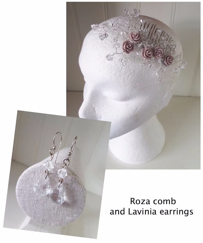 Jo Barnes Roza comb and Lavinia earrings