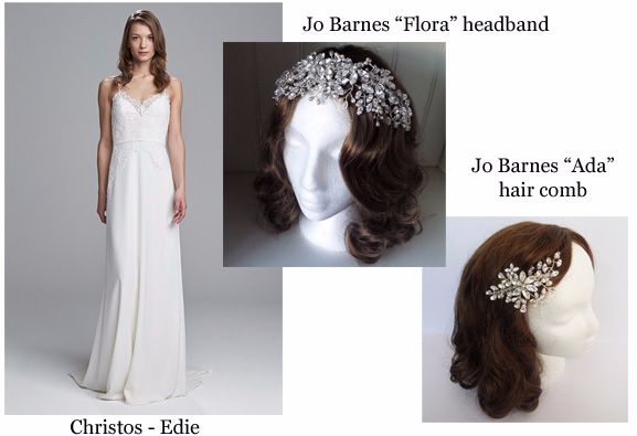 Christos - Edie gown with Jo Barnes bridal accessories