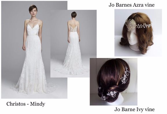 Christos - Mindy gown with Jo Barnes bridal accessories