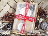 Soap and body butter gift set with Christmas ribbon