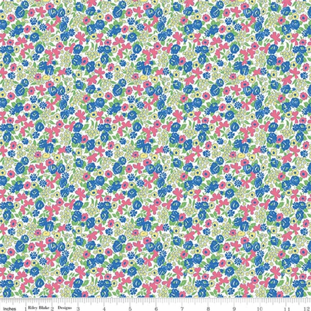 Mae Flowers by Penny Rose Fabrics Floral in Blue