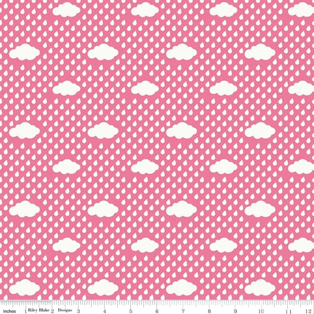 Bloom Where You're Planted by Riley Blake Designs Rain Clouds in Pink