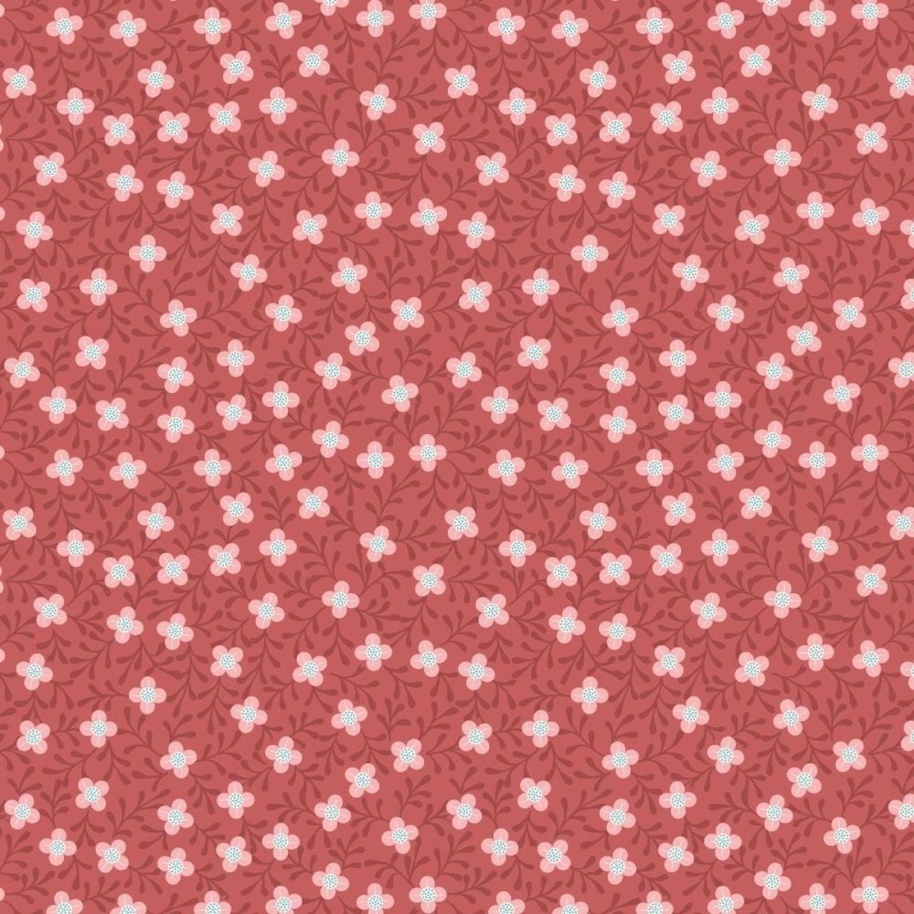 Michaelmas ~ Lewis and Irene  ~ Small Floral ~ Soft Red