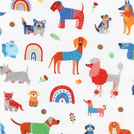 Almægtig elskerinde Atlantic Robert Kaufman New Whiskers and Tails Dog and Rainbow Print Fabric  Available from You, me and Mabel