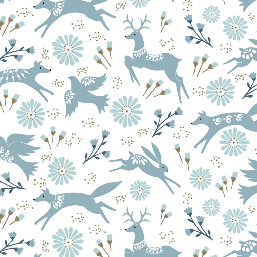 Starlit Hollow ~ Dashwood Studio ~ Metallic ~ Forest Animals ~ White