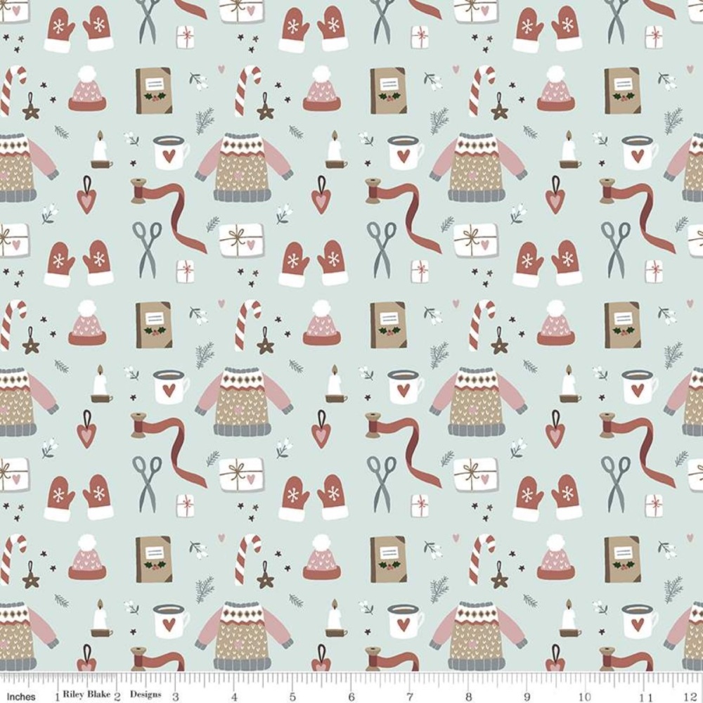 Warm Wishes ~ Riley Blake Designs ~ Winter Wear ~ Sky
