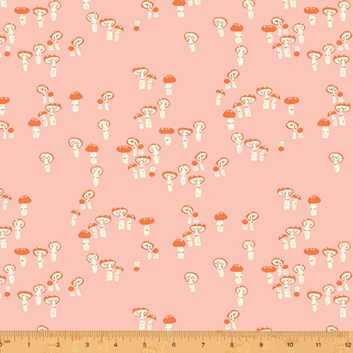 Far Far Away 3 ~ Heather Ross ~ Windham Fabrics ~ Mushrooms ~ Pink