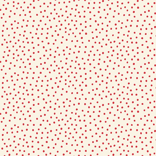 Say It With a Stitch ~ Mandy Shaw ~ Henry Glass  ~ Red Dots on White ~ Bolt End 60cm x 110cm approx