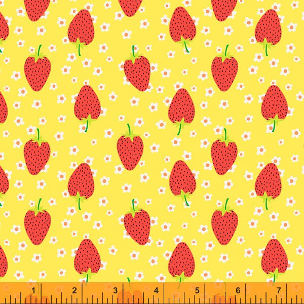 Sew Good ~Deborah Fisher ~ Windham Fabrics  ~ Strawberries ~ Yellow