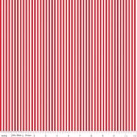 Seasonal Basics and Stripes ~ Riley Blake Designs ~ 1/8" Stripe Red