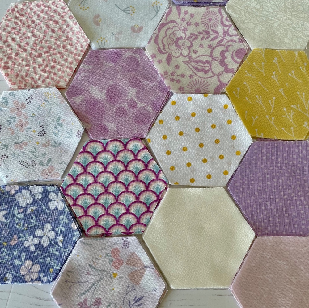 Precut Hexies Lilac Collection.