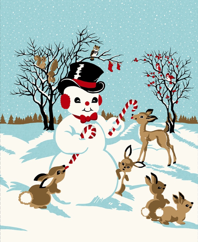 Frosty and Friends by Stacy West ~ Henry Glass ~ Snowman and Friends Panel