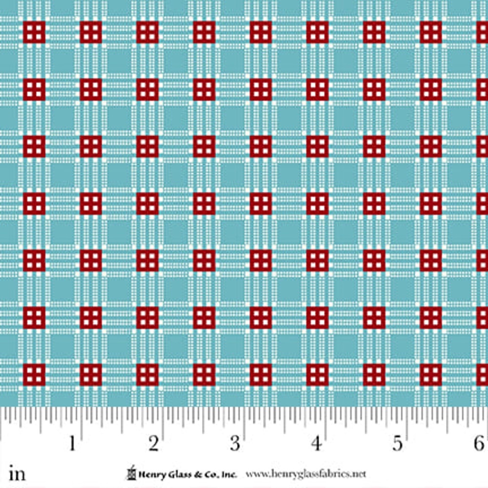 Frosty and Friends by Stacy West ~ Henry Glass ~ Small Even Plaid ~ Blue