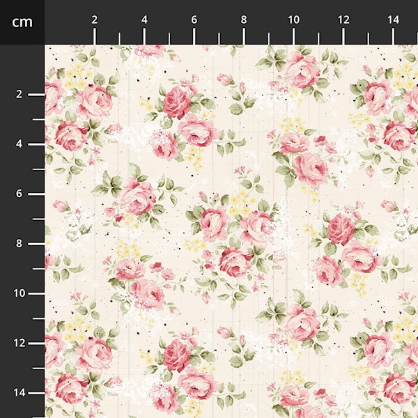 Parisian Snippets ~ Blank Quilting ~ Roses ~ Ecru