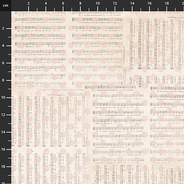 Parisian Snippets ~ Blank Quilting ~ Music and Dots ~ Ecru