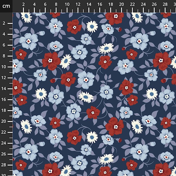 Front Porch ~ Allison Harris ~ Windham Fabrics ~ Vining Blooms ~ Navy