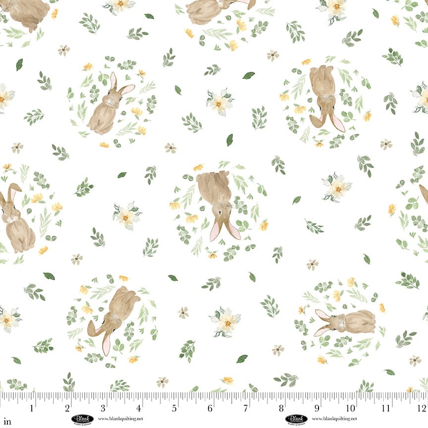 Spring Serenade ~ Blank Quilting ~ Bunnies in Round Foliage