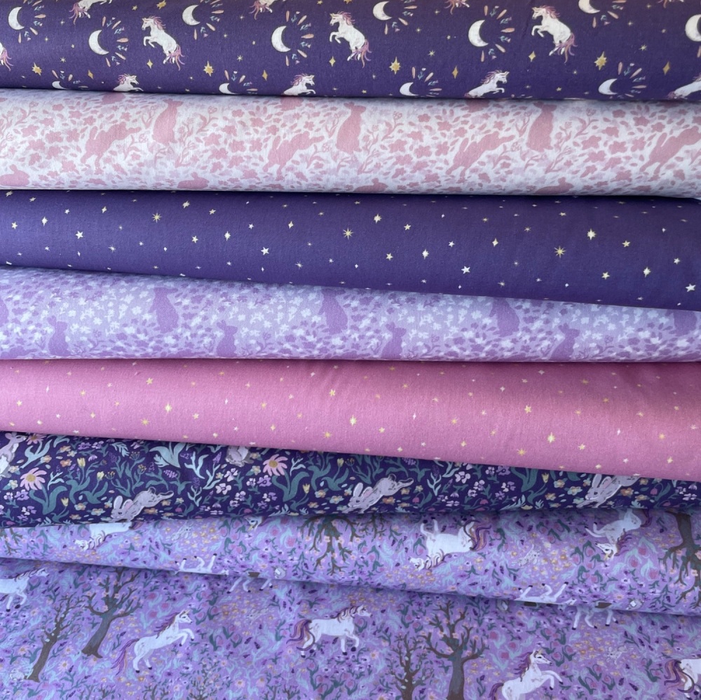 My Darling Unicorn ~ Karissa Schulten ~ Henry Glass Fabric ~ Fat Quarter Bundle (7 in total)