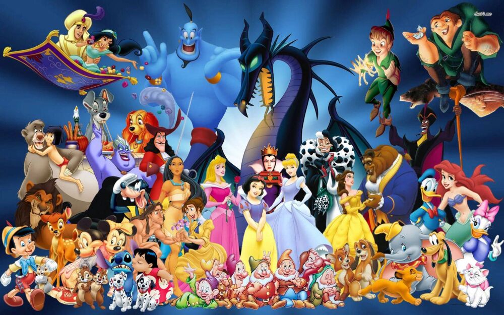 A Full Set Of Six Disney Characters Place Mats Set Two