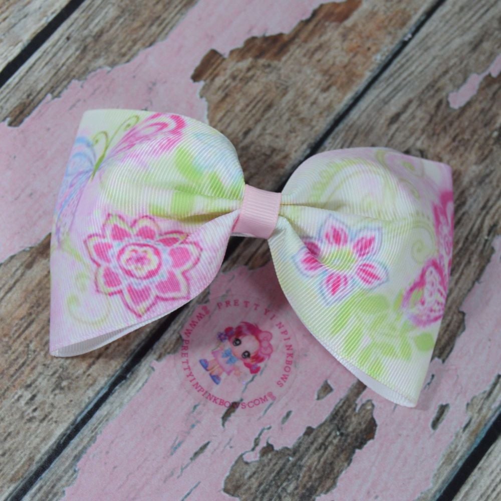 Large Minnie Bow On Croc Clip ~ Butterflys