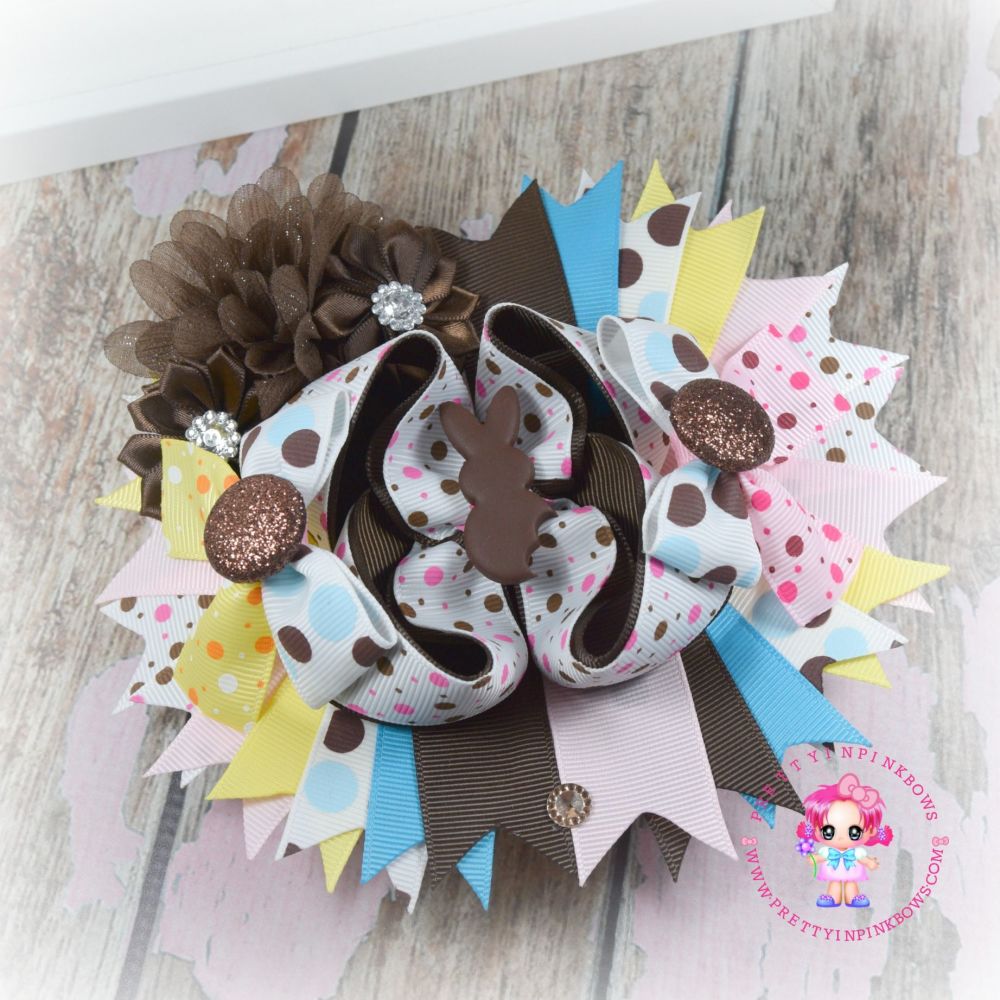 Easter Eggable Pagent Bow On Croc Clip