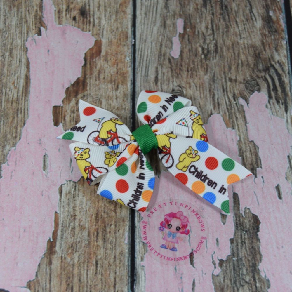 Pinwheel Bow Children In Need On Croc Clips