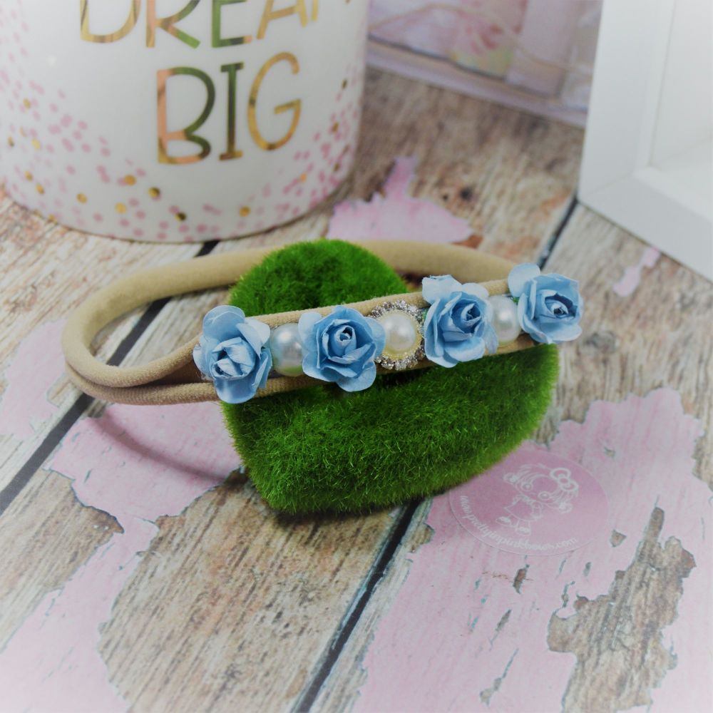 Flower and large pearl baby band
