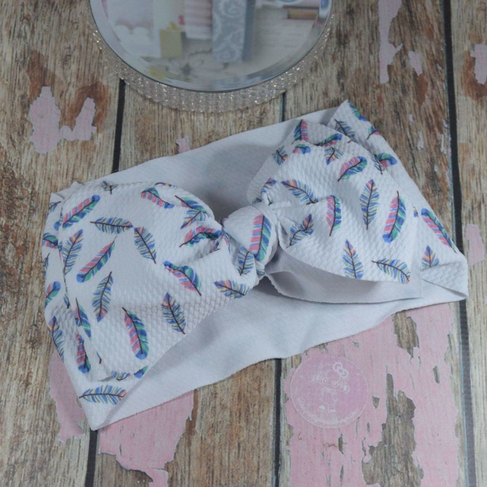 Feathers Double bow Head wrap