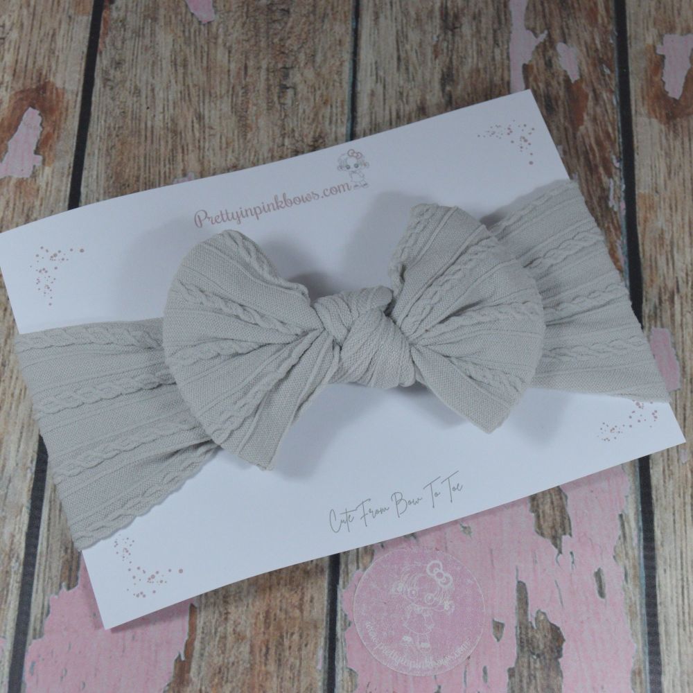 Soft Knit Head Wrap - Light Grey