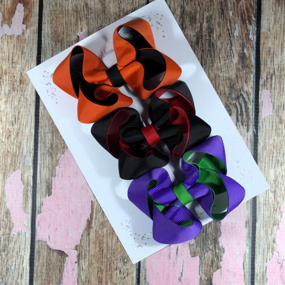 Double Layer Boutique Bows - Halloween Treat
