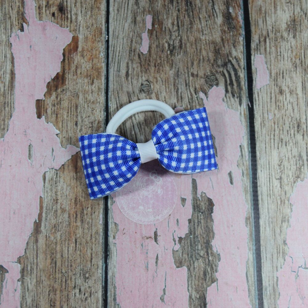 Minnie Bow - Blue Gingham on bobble