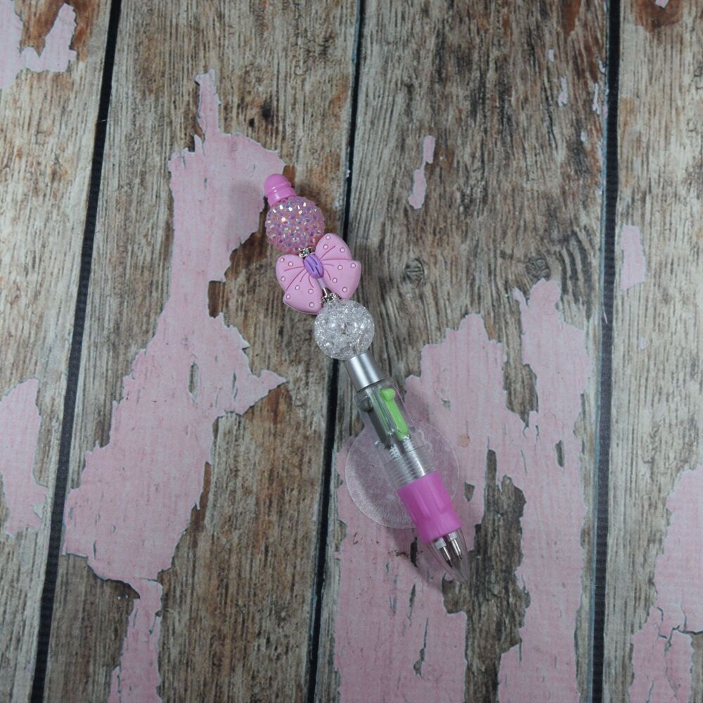 Multi bubble pen - Light pink sugar, Bow, Clear dropped candy