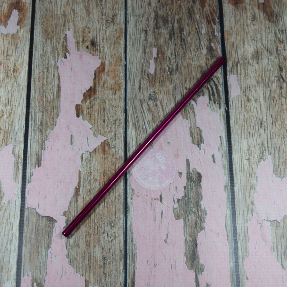 Pink Metallic Metal Straw