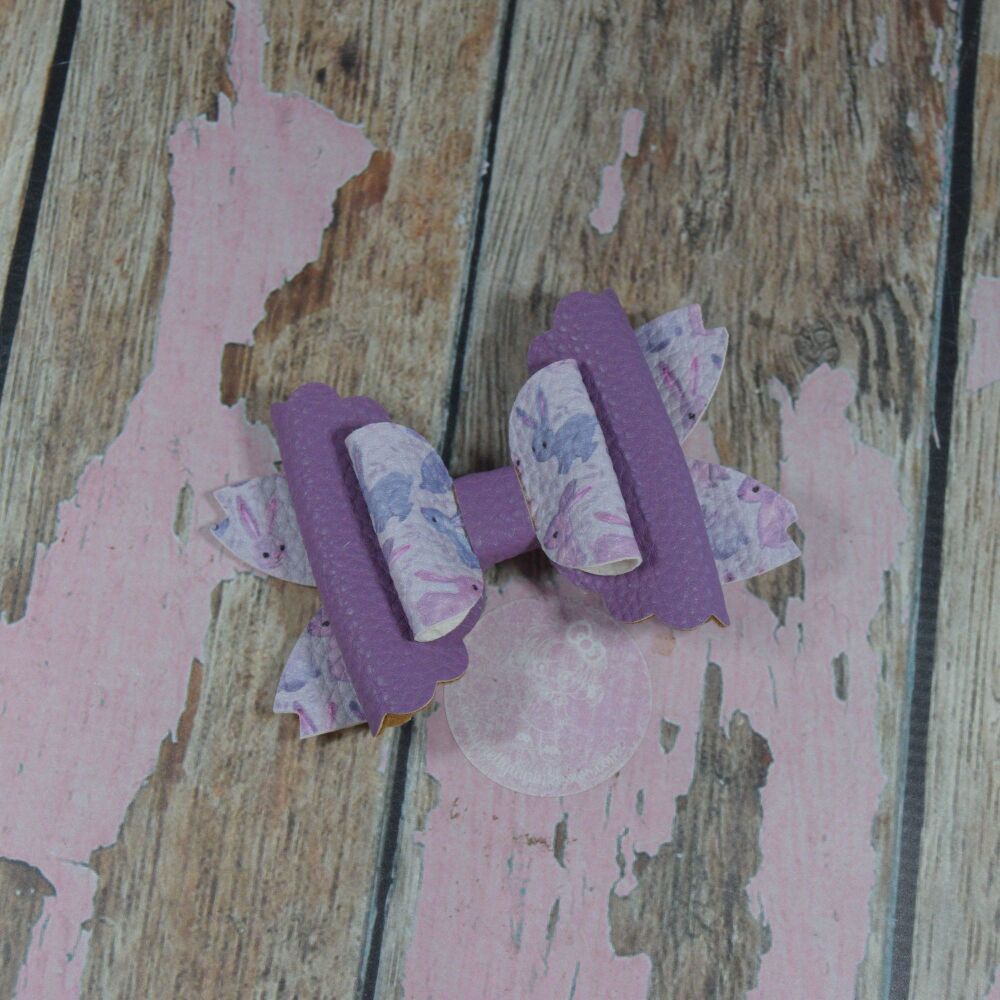 Dottie Bow - Purple lilac bunnies