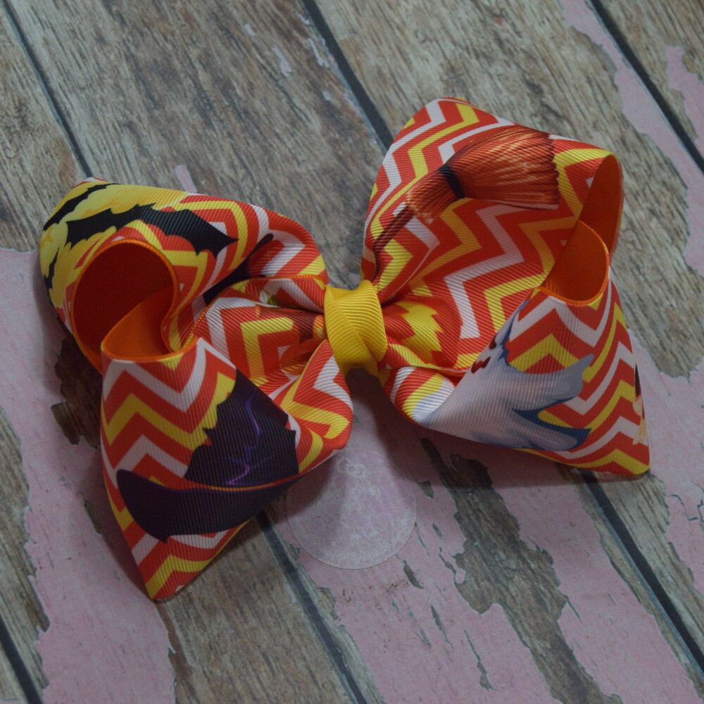 6" Double layer Boutique bow - Fright Night