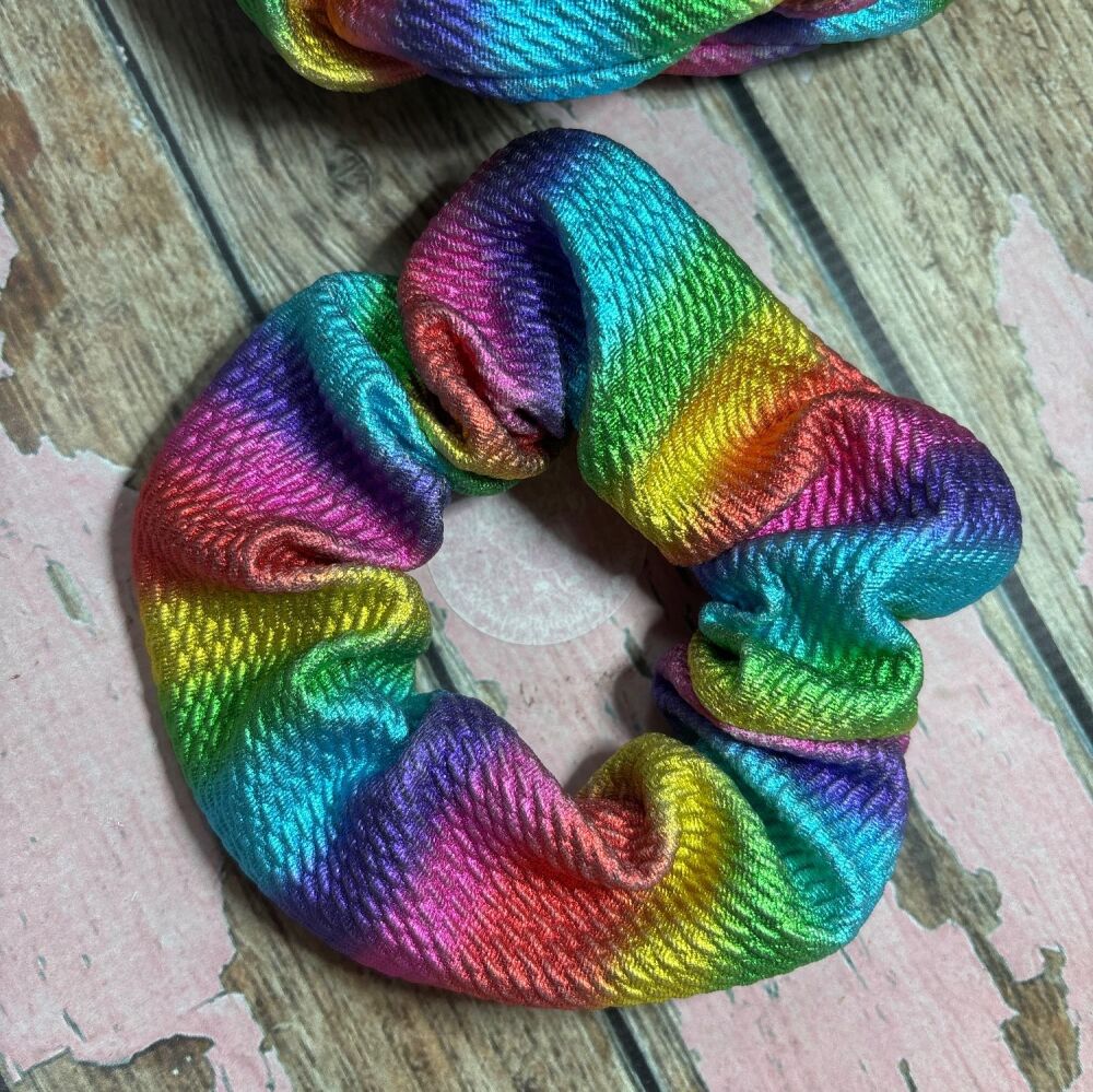 Middie Scrunchie - metallic  rainbow