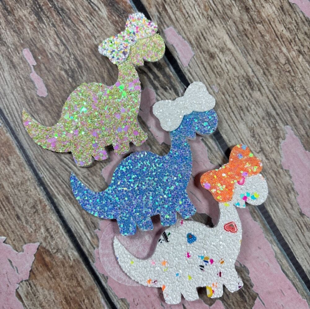 Dinky Dinos - Green, Blue, Sprinkles with orange bow