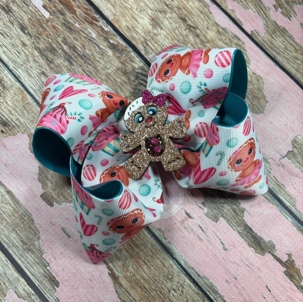 6" Extra Boutique Bow - Gingerbread Sprinkles