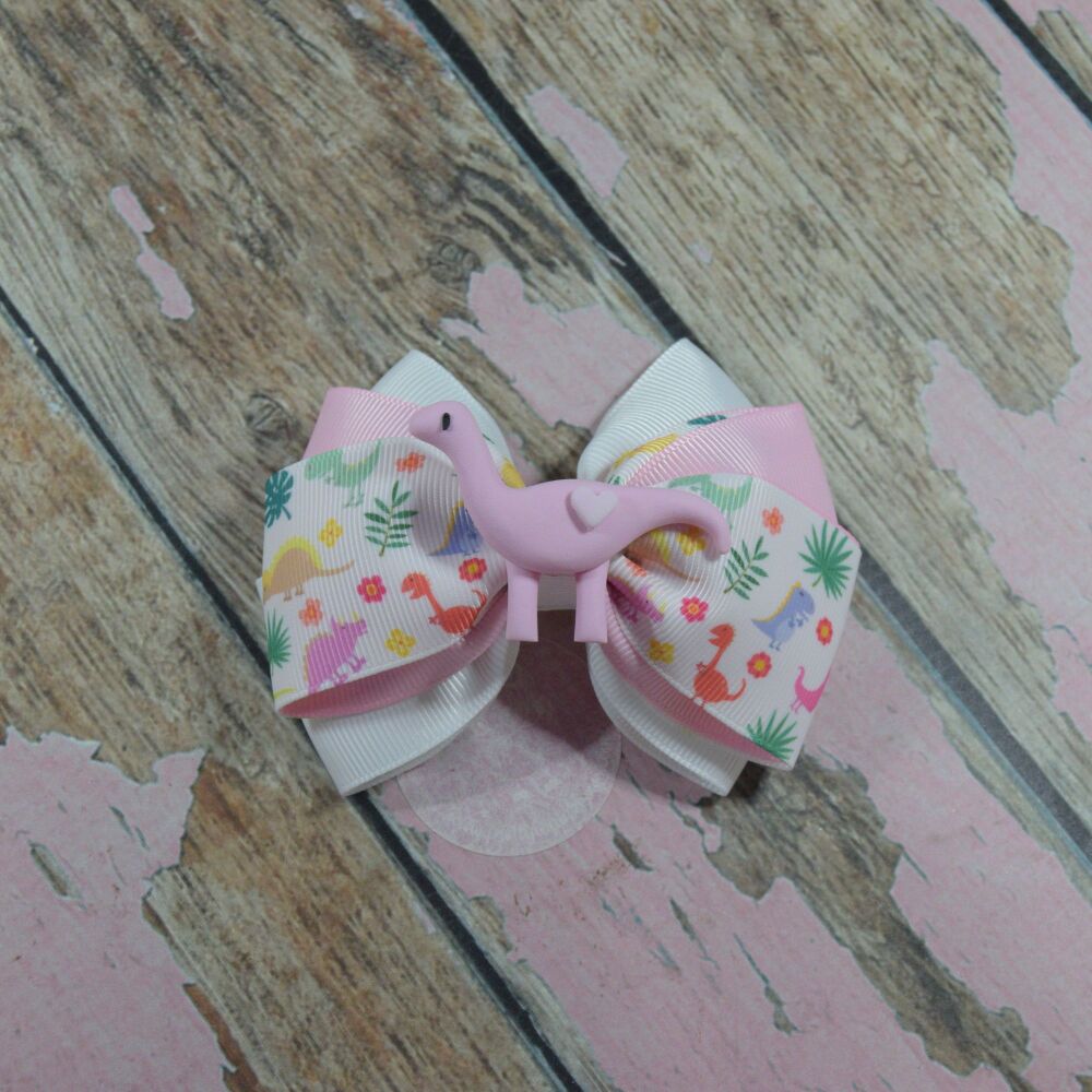 Dragonfly Bow - Pink Dino