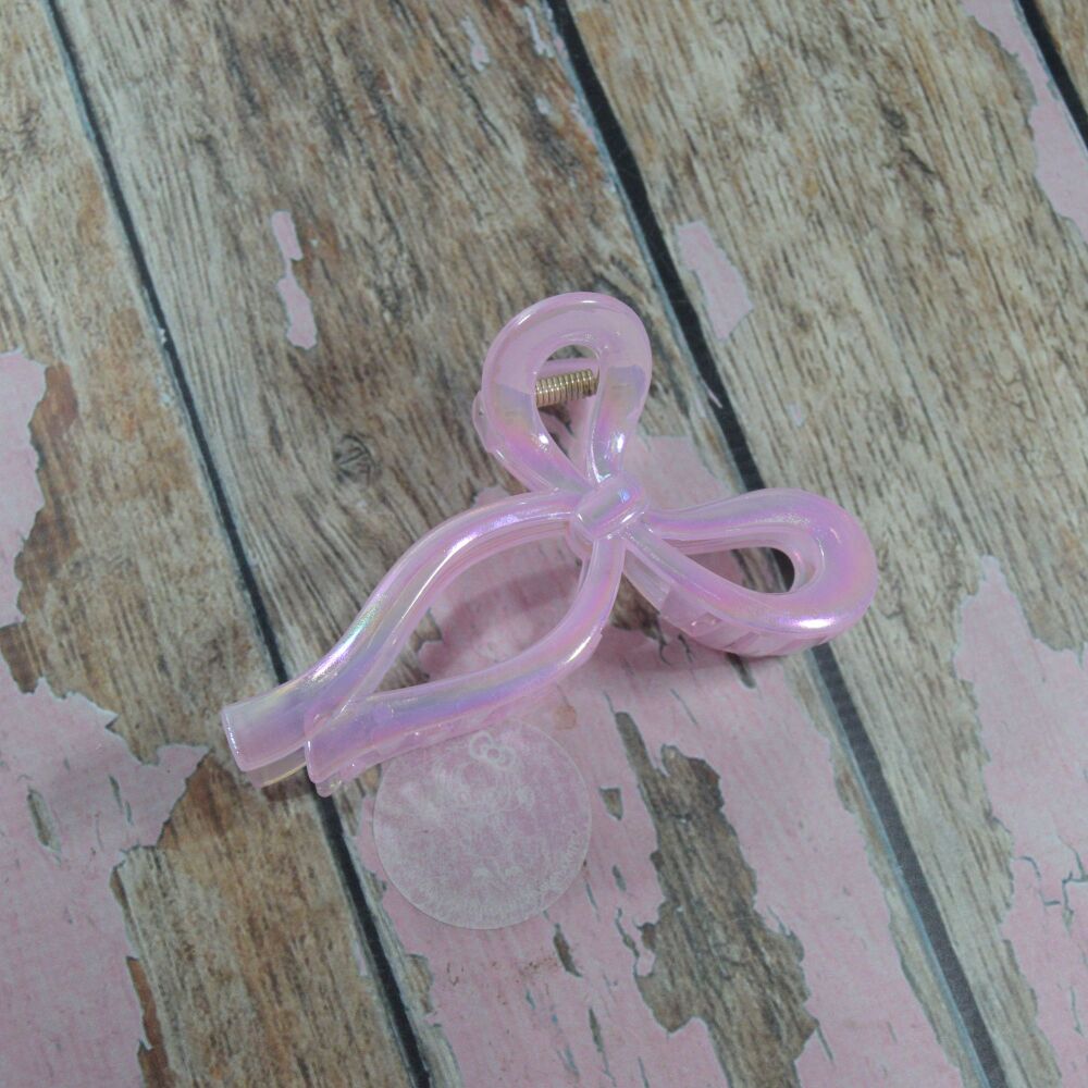 Bow Claw Clip - Pink Pearl