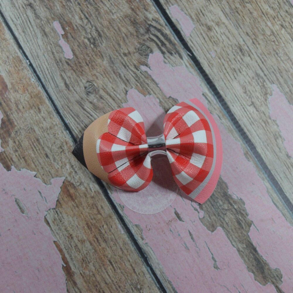 Pencil Bow - Red Gingham