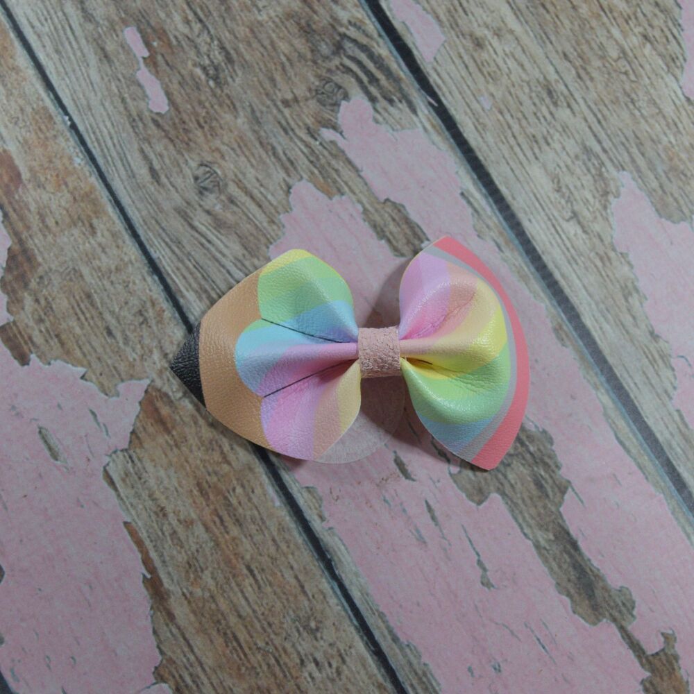 Pencil Bow - Pastle Rainbow