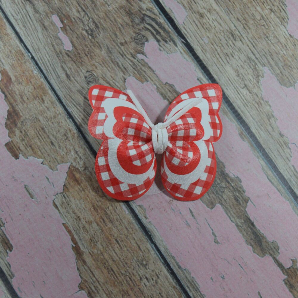 Butterfly Bow - Red Gingham