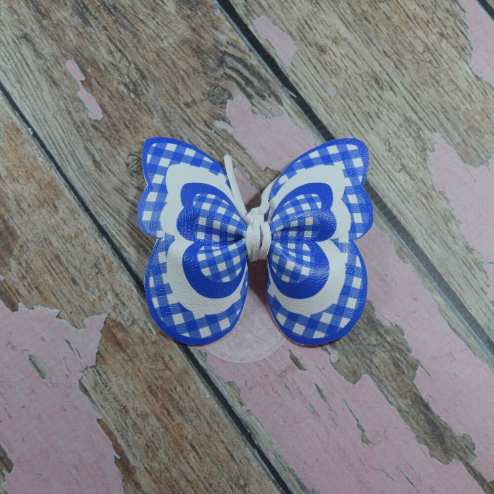 Butterfly Bow - Blue Gingham