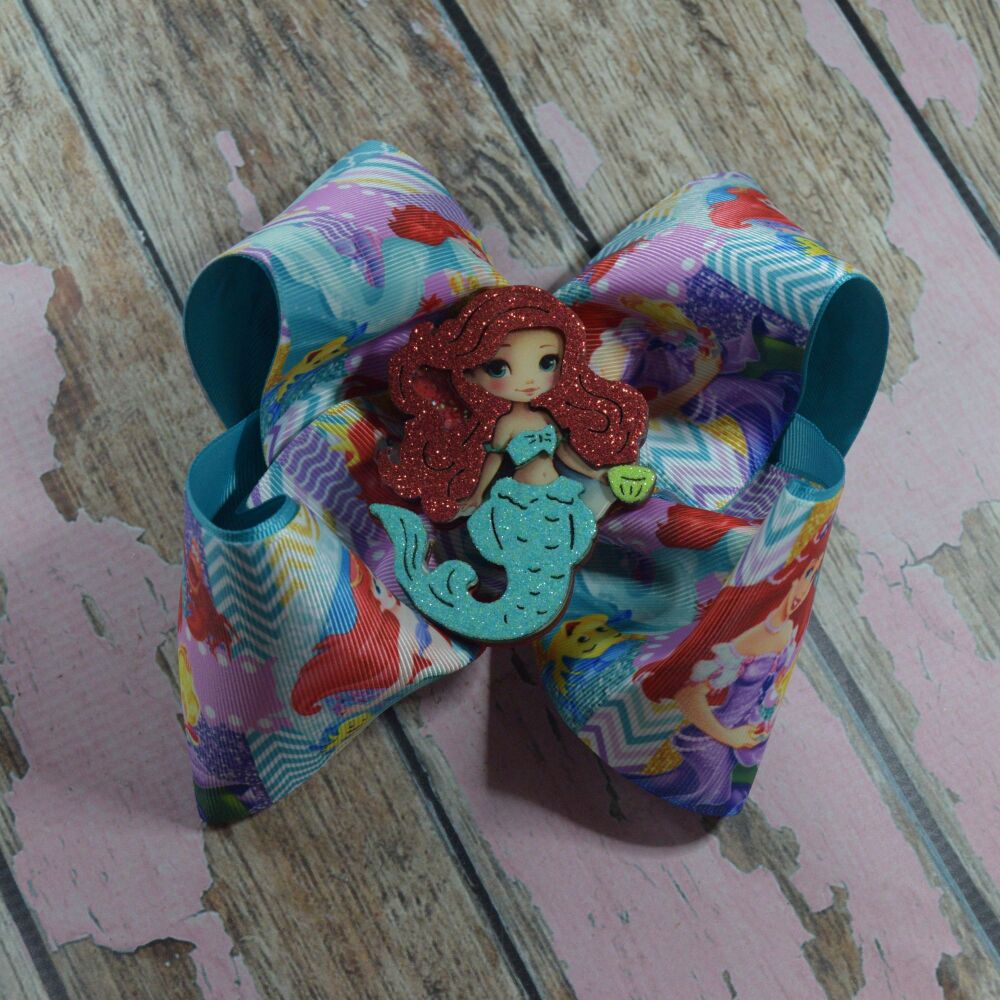 6" Extra Boutique Bow - Ariel mermaid